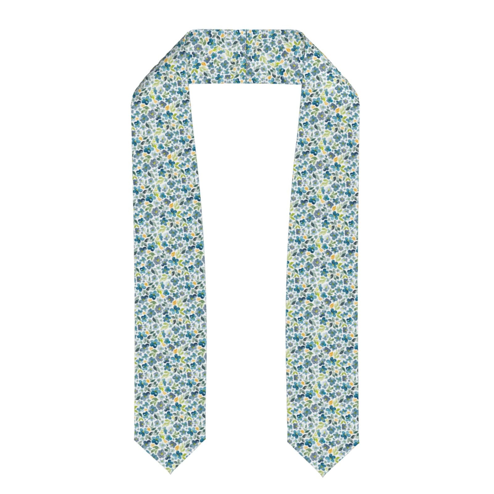 Rateoe Floral In Blue Pattern Graduation Shawl Stole – Elegant Stole ...