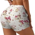 thumbnail image 1 of Rateoe Floral Mushroom Printed Power Workout Shorts for Women Tummy Control Squat Proof Ribbed Thick Seamless Scrunch Active Short-Small, 1 of 8