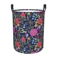 thumbnail image 1 of Rateoe Floral Pattern Round Laundry Hamper Basket, Tall Hamper Basket for Blanket Storage, Nursery Clothes Hamper for Laundry in Bedroom and College Dorm-Medium, 1 of 6