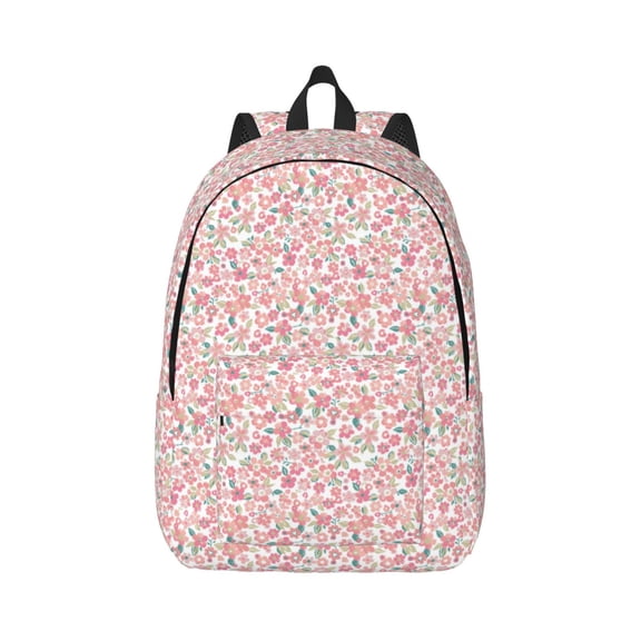 Rateoe Floral Retro Style Pattern Canvas College Laptop Backpack,Travel Daypack,Durable Rucksack Travel Notebook Bag School Backpack Book Bag for Men Women-Medium