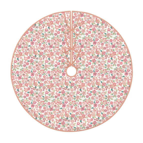 Rateoe Floral Retro Style Pattern Christmas Tree Skirt with Ties , Christmas Tree Decorations, Farmhouse Christmas Decor Xmas Holiday Decorations-30"