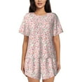 thumbnail image 1 of Rateoe Floral Retro Style Pattern Women's Short-Sleeved Pajama Set - 2 Piece Soft and Lightweight Sleepwear Set-4X-Large, 1 of 7
