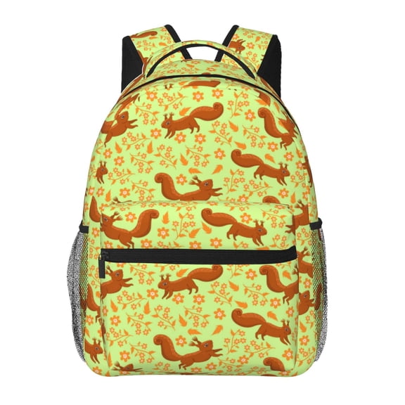 Rateoe Floral Squirrel Pattern Casual Backpack for School, Work, Travel  Adjustable Straps, Multiple Compartments  Ergonomic Design, Fits Laptops and Tablets