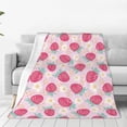 thumbnail image 1 of Rateoe Floral Strawberr Print Fuzzy Fleece Throw Blanket Extra Large,Super Soft,Fluffy and Warm Blankets for Couch,Bed,All Season Use (50"x40"), 1 of 8