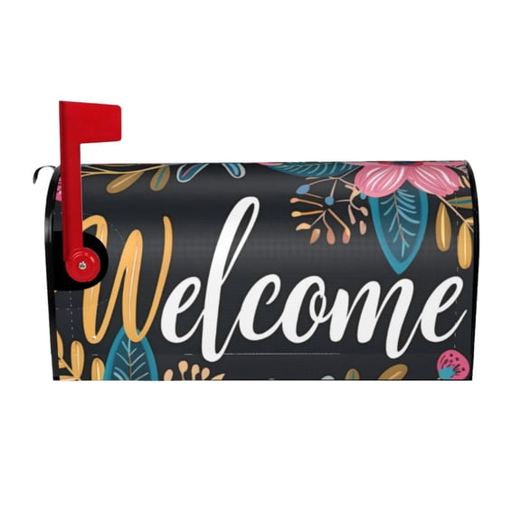 Rateoe Floral Welcome Sign Printed Mailbox Covers - Easy to Install Fall, Winter, Spring, Summer Mailbox Cover - Weather and UV-Resistant Mailbox Decor - Mailbox Magnetic Covers-