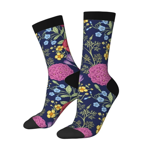 Rateoe Floral for Women Casual Calf Socks - Cute Crew Socks - Thin Soft Above Ankle Socks Size 5-11