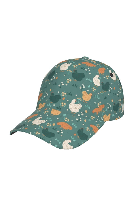 Flowe Rooster Pattern Baseball Cap Outdoor Cap Mountain Dad Hat - Unstructured Soft Cotton Cap-Adjustable UV Protection Cap