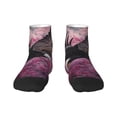 thumbnail image 1 of Rateoe Flower Bald Eagle Pattern Quarter Crew Socks,Toe Seamed Ankle Socks,Cotton Cushioned Breathable Athletic Crew Sports Socks, 1 of 7