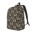 thumbnail image 1 of Rateoe Flower Butterfly Pattern Durable Canvas Backpack for Men & Women – Stylish & Lightweight – Adjustable Straps, Multiple Pockets – Fits 15-17 Inch LaptopsMedium, 1 of 5