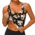 thumbnail image 1 of Rateoe Flower Fox Print Womens' Sports Bras Scoop Neck Sports Vest- Padded U Back Seamless High Impact Support, 1 of 7