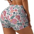 thumbnail image 1 of Rateoe Flower Leaves Printed Power Workout Shorts for Women Tummy Control Squat Proof Ribbed Thick Seamless Scrunch Active Short-Medium, 1 of 8
