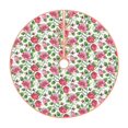 thumbnail image 1 of Rateoe Flower Pattern Christmas Tree Skirt with Ties , Christmas Tree Decorations, Farmhouse Christmas Decor Xmas Holiday Decorations-30", 1 of 6