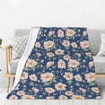 thumbnail image 1 of Rateoe Flower Pattern Flannel Throw Blanket, Ultra-soft Blanket for Bed, Couch, Car, Hypoallergenic Anti-pilling blanket-80"x60"(Vertical), 1 of 6