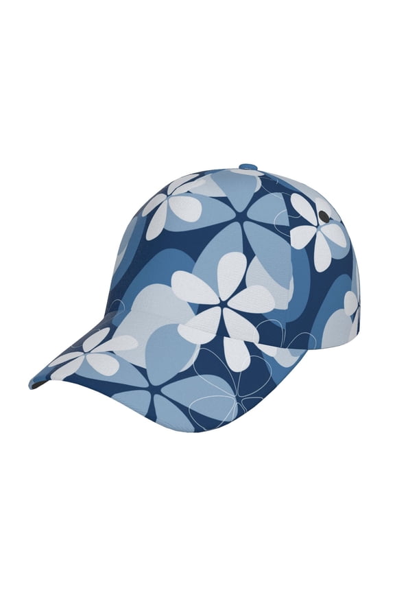 Flower Pattern Mens Baseball Cap Adjustable Curved Brim Hat, Soft Cotton Sports Cap for Outdoor, Casual, and Everyday Wear, Comfortable & Breathable