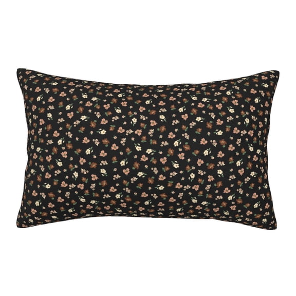Rateoe Flower Pattern On Black Pattern Pillow Covers with Invisible Zipper(Pillows are not Included) Standard Pillowcases-20"x30"