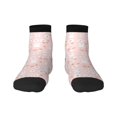 thumbnail image 1 of Rateoe Flower Rabbit Pattern Quarter Crew Socks,Toe Seamed Ankle Socks,Cotton Cushioned Breathable Athletic Crew Sports Socks, 1 of 7