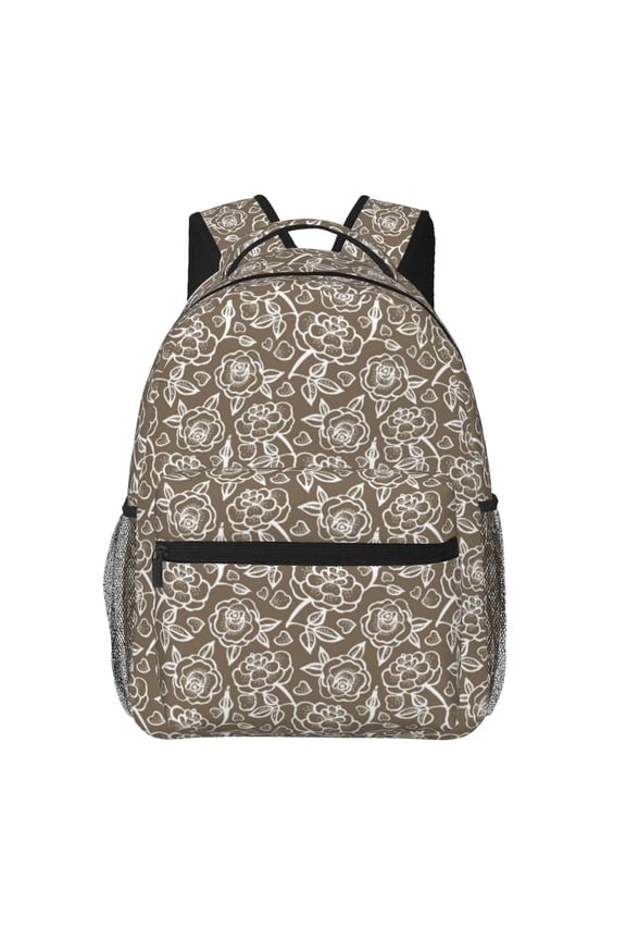 Flower Rose Pattern Casual Backpack for School, Work, Travel  Adjustable Straps, Multiple Compartments  Ergonomic Design, Fits Laptops and Tablets