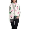 thumbnail image 1 of Rateoe Flower on ladybirds Printed Women's Traditional Scarf Wrap Tassel Shawl Fringes Neck Head Shawl Retro Scarf, 1 of 8