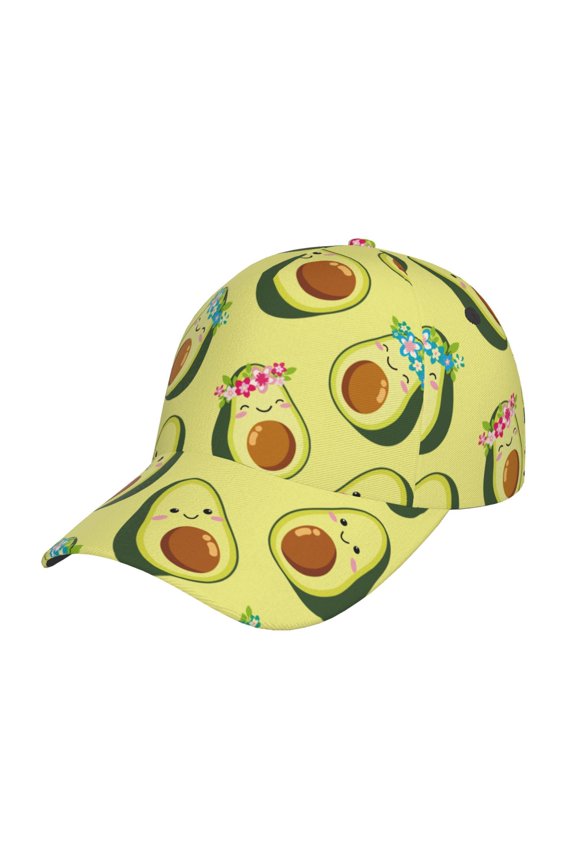 Flowers Avocado Pattern Baseball Cap Outdoor Cap Mountain Dad Hat - Unstructured Soft Cotton Cap-Adjustable UV Protection Cap