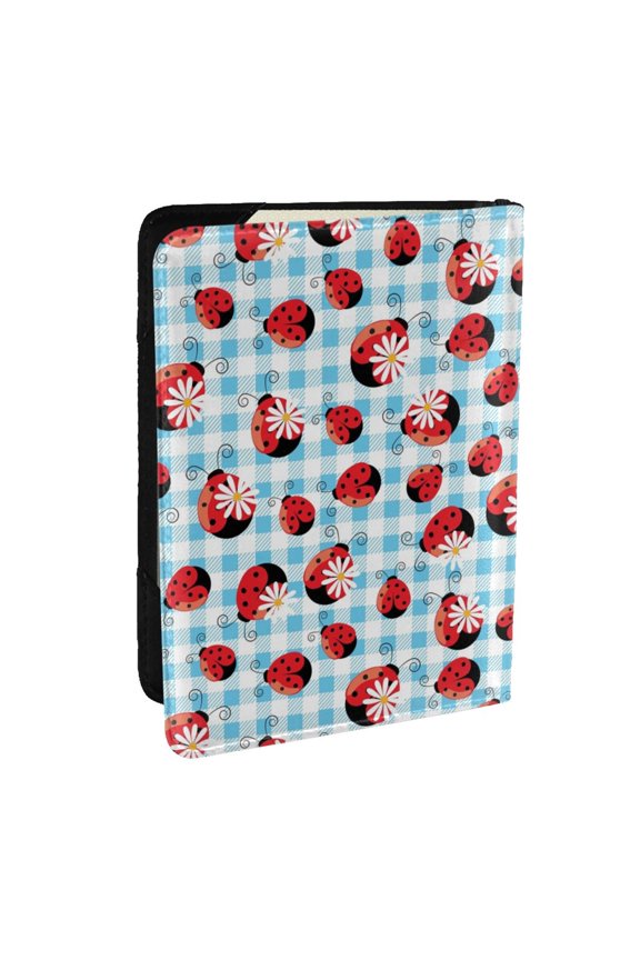 Flowers and Lady Bugs Pattern Passport Holder Wallet Leather Mulit-purpose Travel Wallet Credit Cards Case ,Passport Cover for Women Men-6.5 in