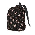 thumbnail image 1 of Rateoe Flowers Pattern Durable Canvas Backpack for Men & Women – Stylish & Lightweight – Adjustable Straps, Multiple Pockets – Fits 15-17 Inch LaptopsSmall, 1 of 5