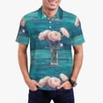 thumbnail image 1 of Rateoe Flowers in Glass Vase Pattern Men's Short Sleeve Polo Shirts, Golf Polo Shirts Short Sleeve Performance Moisture Wicking Dry-XX-Large, 1 of 6