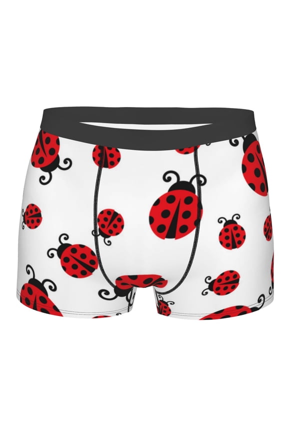 Fly Flying Ladybug Mens Boxer Briefs Poly Spandex Performance Boxer Briefs Underwear Hem Boxer Briefs - Medium