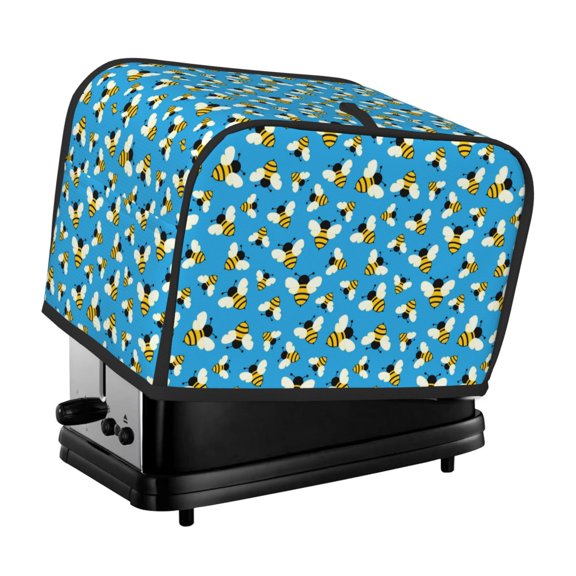 Rateoe Flying Bees Pattern Toaster Covers 2 Slice Wide Slot,Bread Machine Cover,Bread Dust Cover & Fingerprint Protection,Appliance Covers