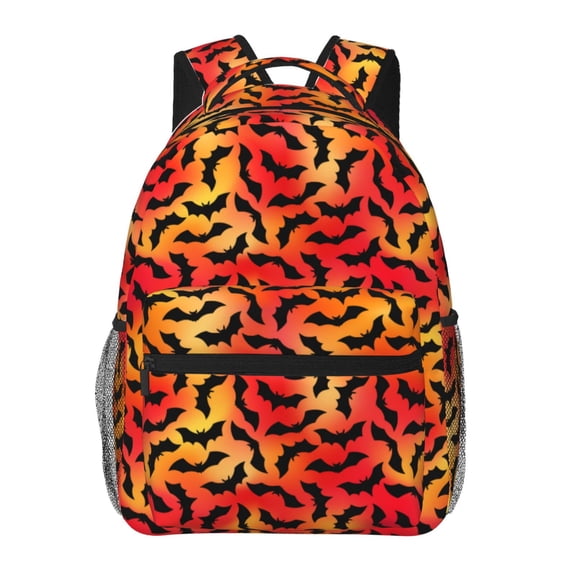 Rateoe Flying Black Bat Pattern Casual Backpack for School, Work, Travel  Adjustable Straps, Multiple Compartments  Ergonomic Design, Fits Laptops and Tablets