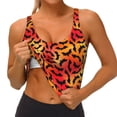 thumbnail image 1 of Rateoe Flying Black Bat Print Womens' Sports Bras Scoop Neck Sports Vest- Padded U Back Seamless High Impact Support, 1 of 7
