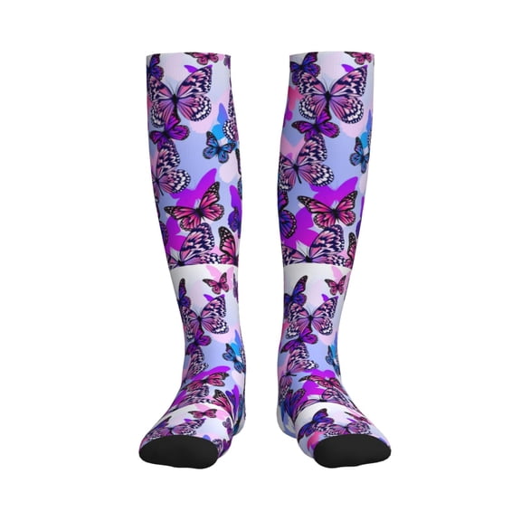 Rateoe Flying Butterflies Compression Socks for Women and Men 20-30mmHg-Circulation Support Socks Knee High Nurse Pregnant Running Medical and Travel Athletic