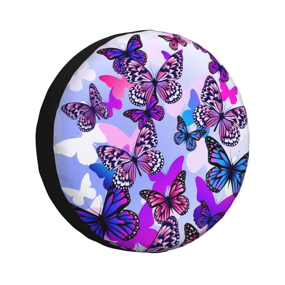 Rateoe Flying Butterflies Pattern Tire Cover Wheel Protectors Weatherproof Wheel Covers Universal Fit for Trailer Rv SUV Truck Camper Travel Trailers Accessories-14 inch