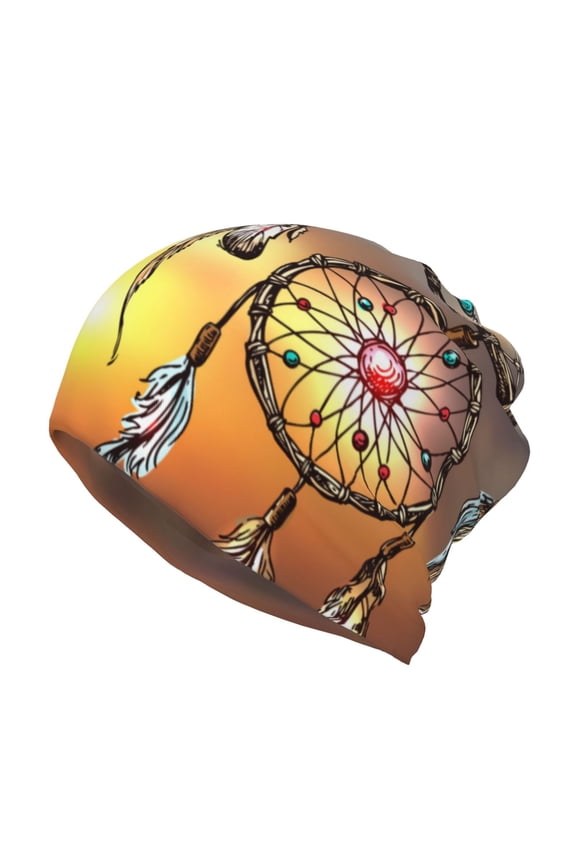 Follow Your Dream Dreamcatcher Cotton Slouchy Beanie Hat for Men/Women,Lightweight Oversize Large Thin Skull Cap Night Sleeping Cap