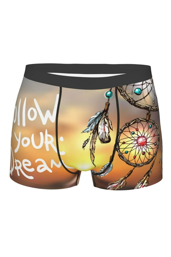 Follow Your Dream Dreamcatcher Mens Boxer Briefs Poly Spandex Performance Boxer Briefs Underwear Hem Boxer Briefs - XX-Large