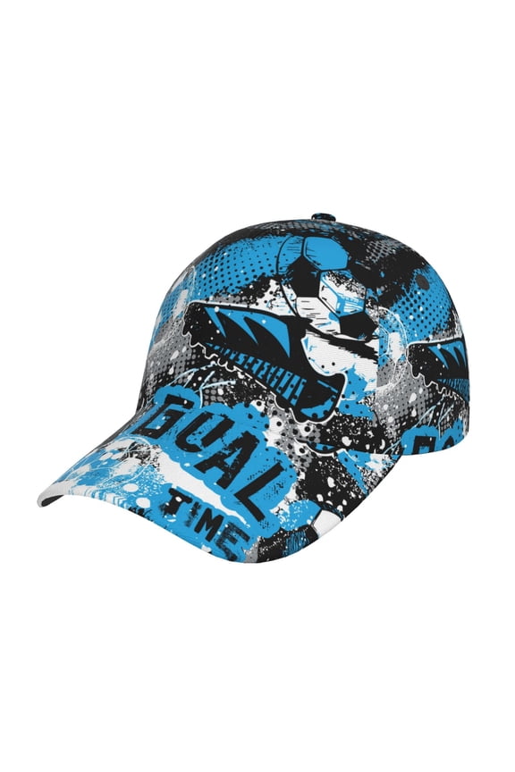 Football Time Pattern Mens Baseball Cap Adjustable Curved Brim Hat, Soft Cotton Sports Cap for Outdoor, Casual, and Everyday Wear, Comfortable & Breathable