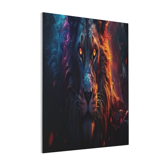 Rateoe Forest Cool Lion Pattern Decorative Picture – Unique Modern Wall Art, Ready-to-Hang Canvas Print for Home (Vertical)