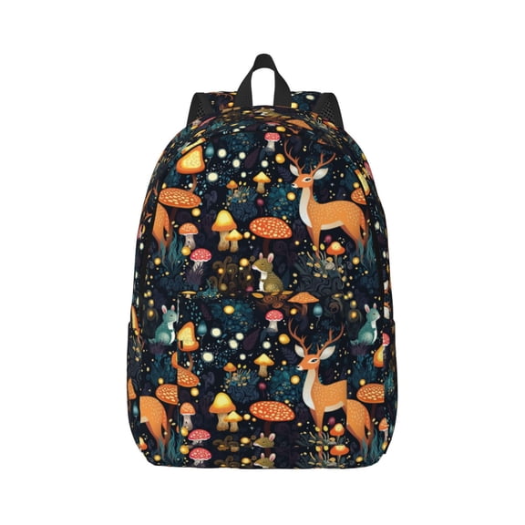 Rateoe Forest Elf Pattern Canvas College Laptop Backpack,Travel Daypack,Durable Rucksack Travel Notebook Bag School Backpack Book Bag for Men Women-Medium