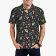thumbnail image 1 of Rateoe Forest Flora and Insects Pattern Men's Short Sleeve Polo Shirts, Golf Polo Shirts Short Sleeve Performance Moisture Wicking Dry-Small, 1 of 6