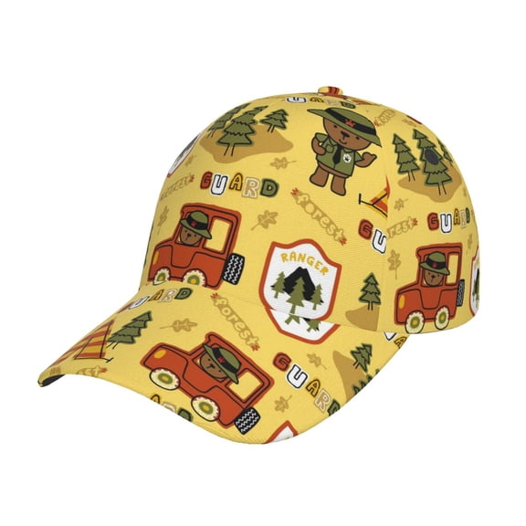Rateoe Forest Guard Pattern Baseball Cap Outdoor Cap Mountain Dad Hat - Unstructured Soft Cotton Cap-Adjustable UV Protection Cap