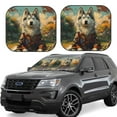 thumbnail image 1 of Rateoe Forest Maple Leaf Husky Pattern 2 Piece Car Windshield Sun Shade Foldable | Front Windshield Shade for Sun, Heat and UV Rays | Sunshade for Car Front Window-Small, 1 of 6