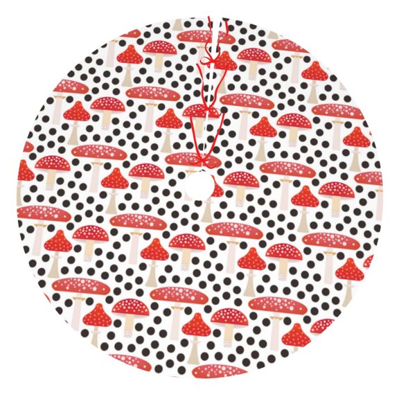 Rateoe Forest Mushrooms Print Christmas Tree Skirt 30" for Xmas Holiday New Year Party Circle Tree Mat Ornaments Decoration