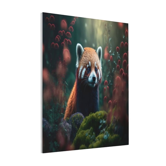 Rateoe Forest Plant Raccoon Pattern Decorative Picture – Unique Modern Wall Art, Ready-to-Hang Canvas Print for Home (Vertical)