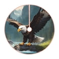 thumbnail image 1 of Rateoe Forest River Bald Eagle Pattern Christmas Tree Skirt with Ties , Christmas Tree Decorations, Farmhouse Christmas Decor Xmas Holiday Decorations-30", 1 of 6