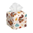 thumbnail image 1 of Rateoe Forest Squirrel Nuts Pattern Tissue Box Cover, Modern Square Decorative Leather Facial Paper Case Organizer Holder Dispenser 5X5X5'', 1 of 8