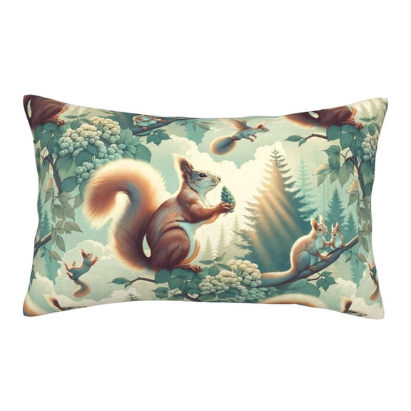 Rateoe Forest squirrel surreal Pattern Pillow Covers with Invisible Zipper(Pillows are not Included) Standard Pillowcases-14"x20"