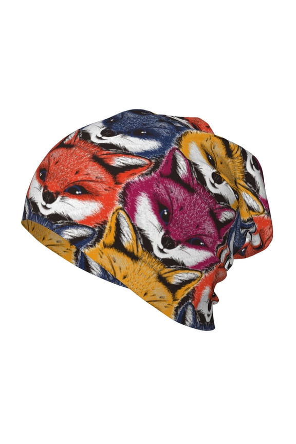 Fox Face Kids Beanie Warm Knit Beanie Hats Boys Girls Winter Hat Soft Slouchy Hats for Kids