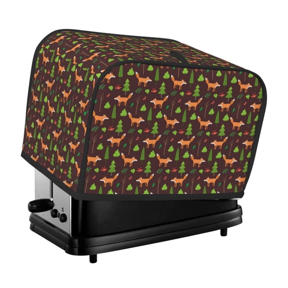 Rateoe Fox In Forest Pattern Toaster Covers 2 Slice Wide Slot,Bread Machine Cover,Bread Dust Cover & Fingerprint Protection,Appliance Covers
