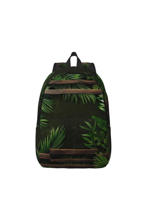 Framed Greenery Wall Art Pattern Canvas College Laptop Backpack,Travel Daypack,Durable Rucksack Travel Notebook Bag School Backpack Book Bag for Men Women-Small