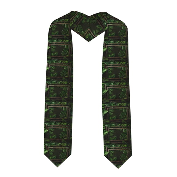 Rateoe Framed Greenery Wall Art Pattern Graduation Shawl Stole  Elegant Stole for Graduates ,Graduation Gown Accessory, Academic Stole-Flattened