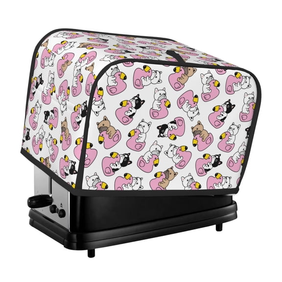 Rateoe French Bulldog Duck Pattern Toaster Covers 2 Slice Wide Slot,Bread Machine Cover,Bread Dust Cover & Fingerprint Protection,Appliance Covers